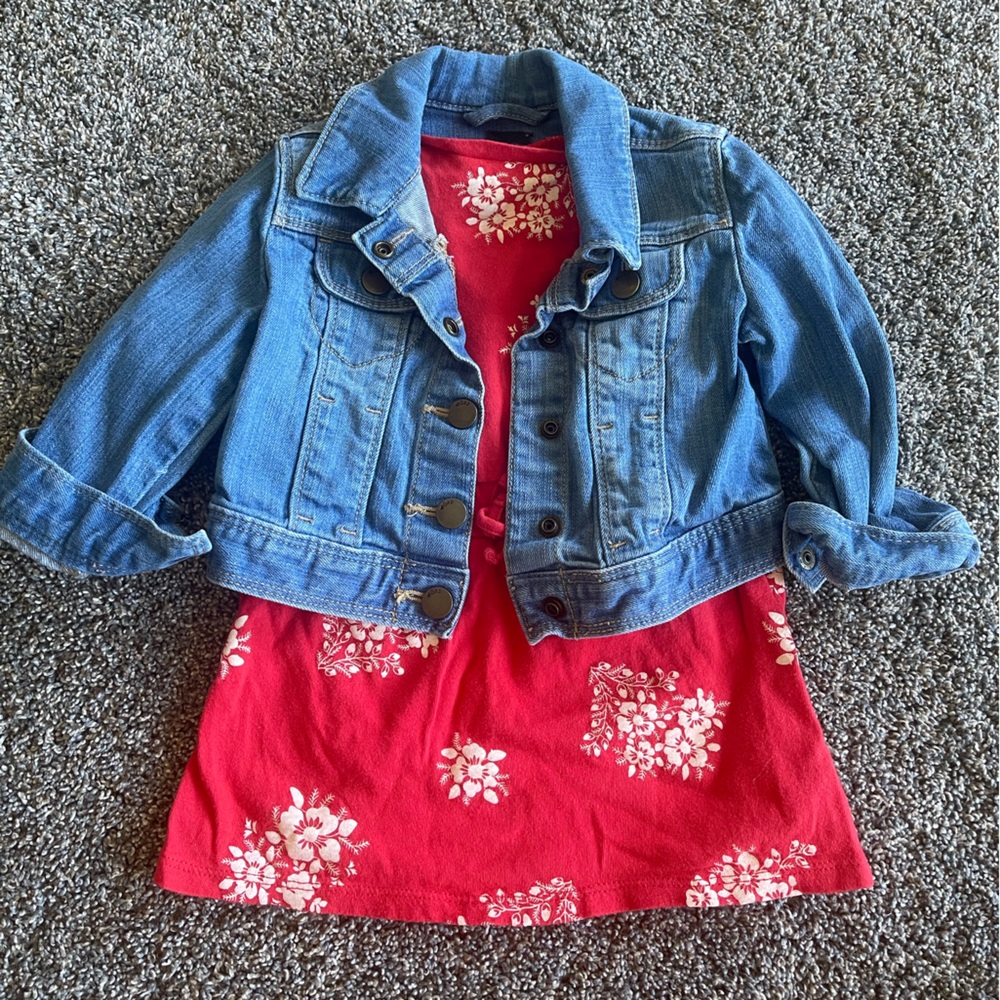 NWOT Gap Jean Jacket & Old Navy Dress, size 18-24 mos
